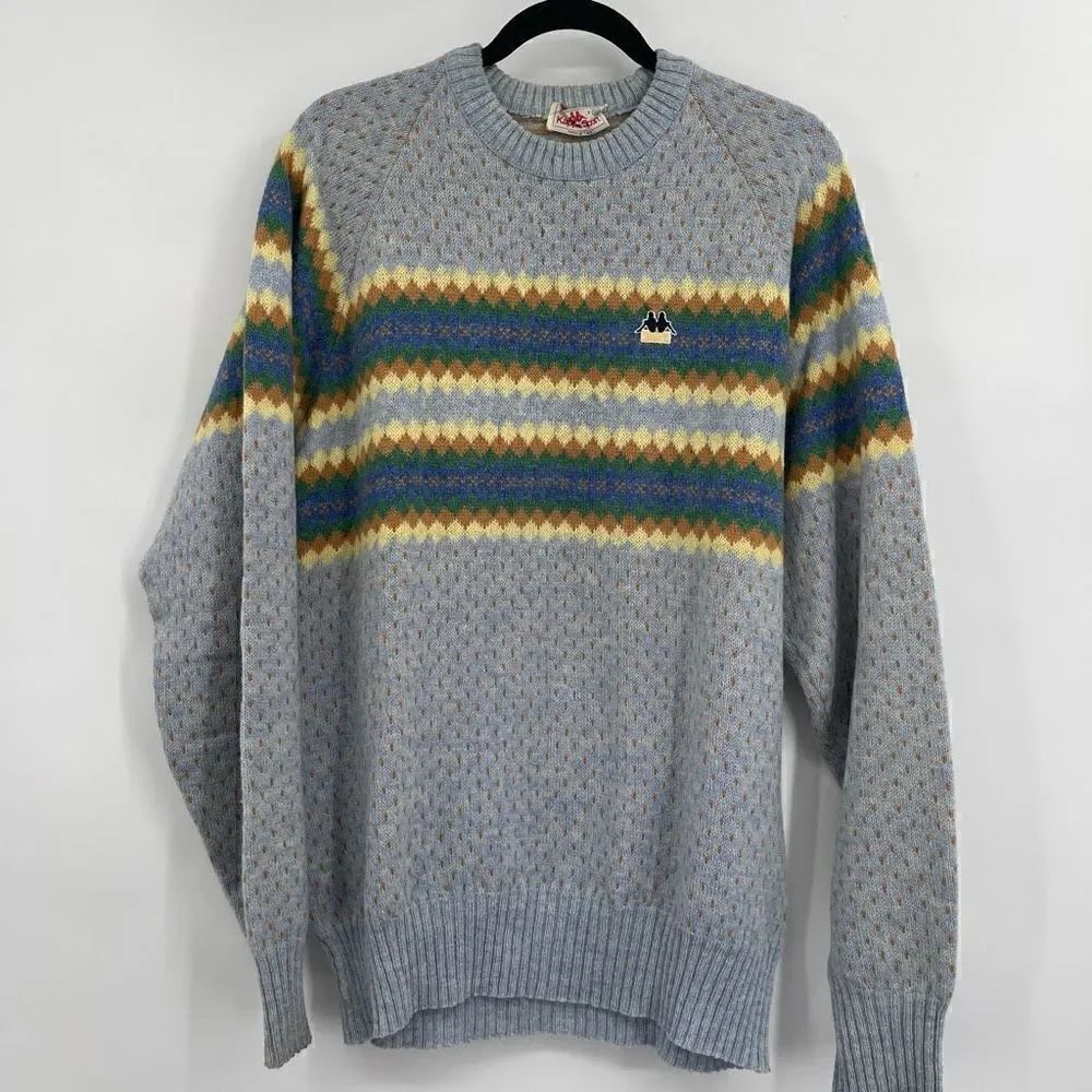 Kappa Sports Multicolor Shetland Fabric Ribbed Pullover Sweater Size XL